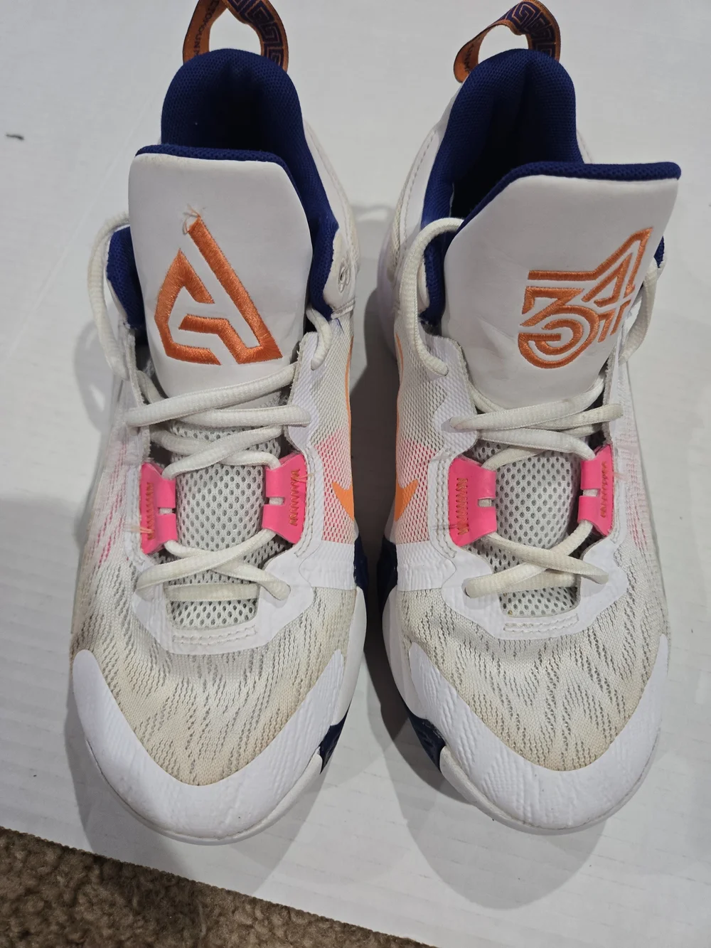 Nike Giannis Immortality 2 White Deep Royal Blue Pink Size 6Y